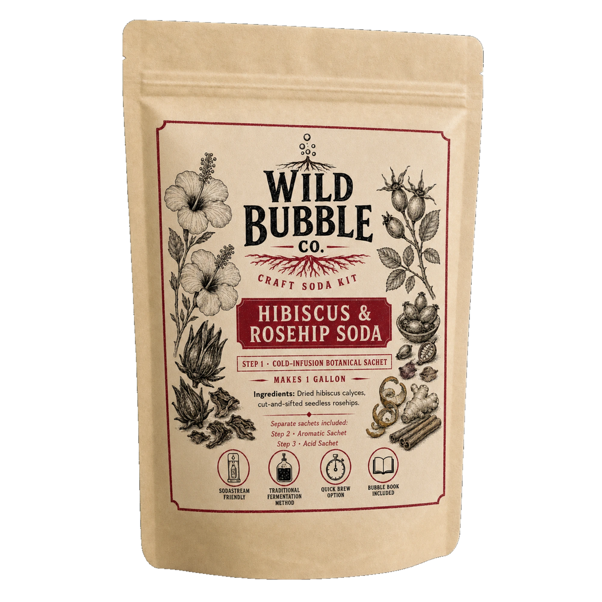 Hibiscus & Rosehip Craft Soda Kit