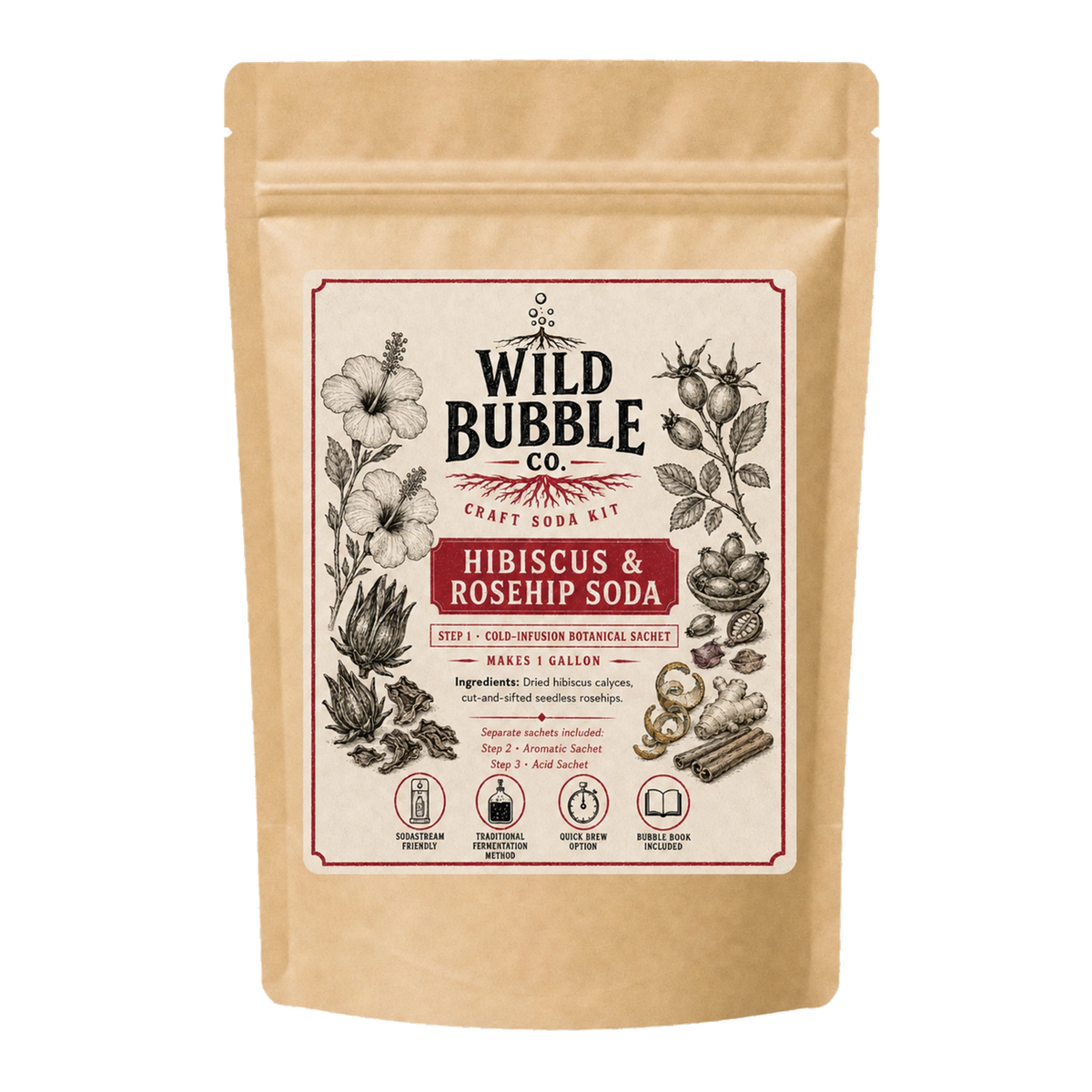 Hibiscus & Rosehip Craft Soda Kit