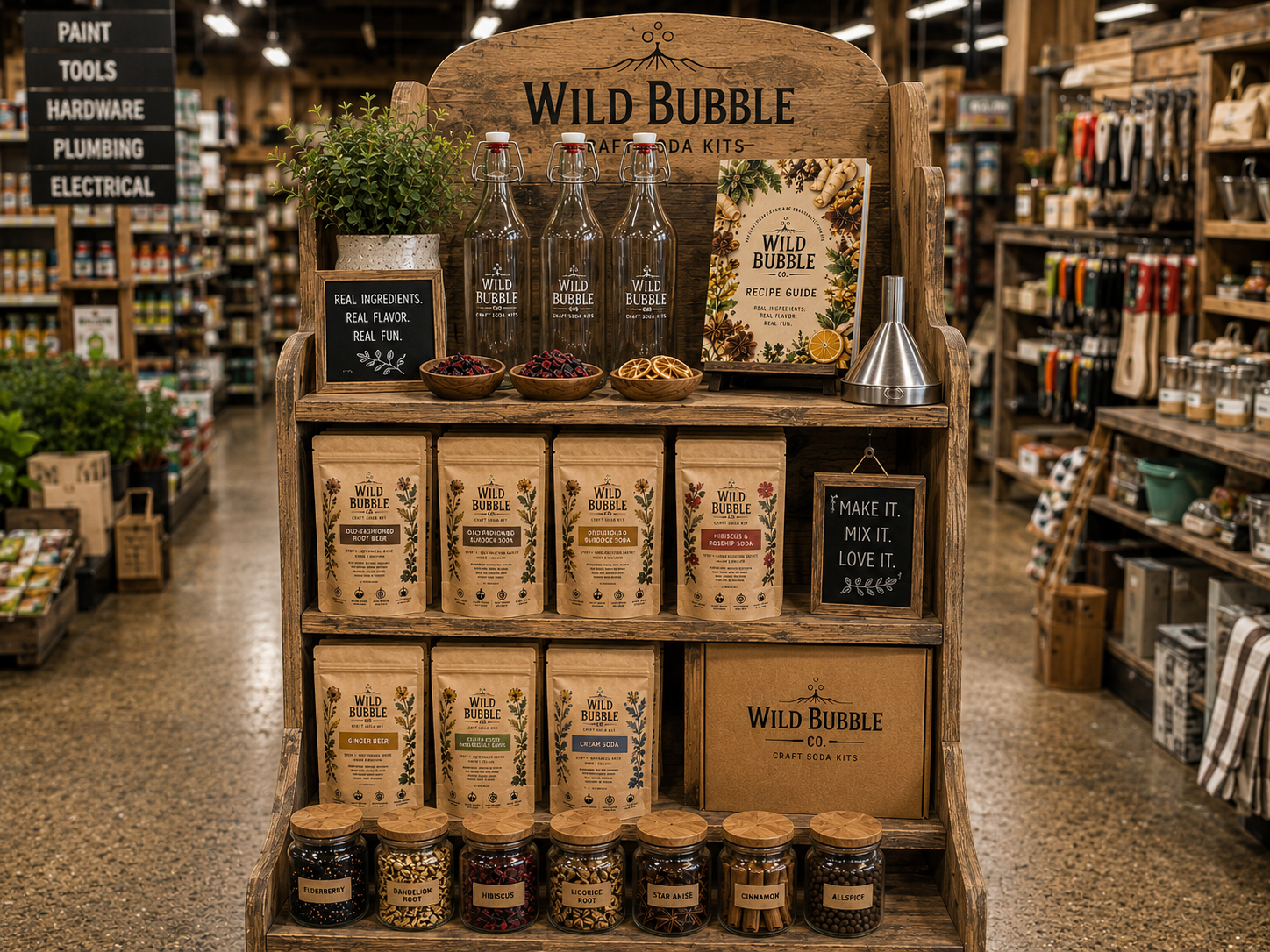 Wild Bubble kits in a specialty shop
